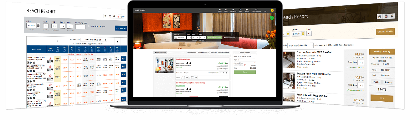Multiple Room Booking & Layout Interfaces